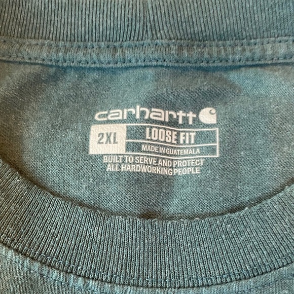 Carhartt Men's Teal Green Long Sleeve Tee - Picture 3 of 3